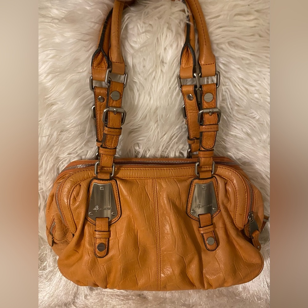 Orange B Makowsky Leather Satchel Handbag